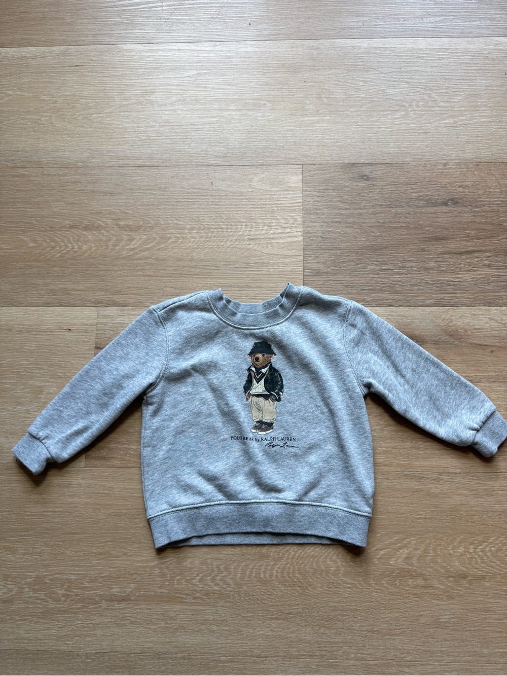 Polo by Ralph Lauren Gray Polo Bear Crew Sweatshirt for Kids - Picture 3 of 5